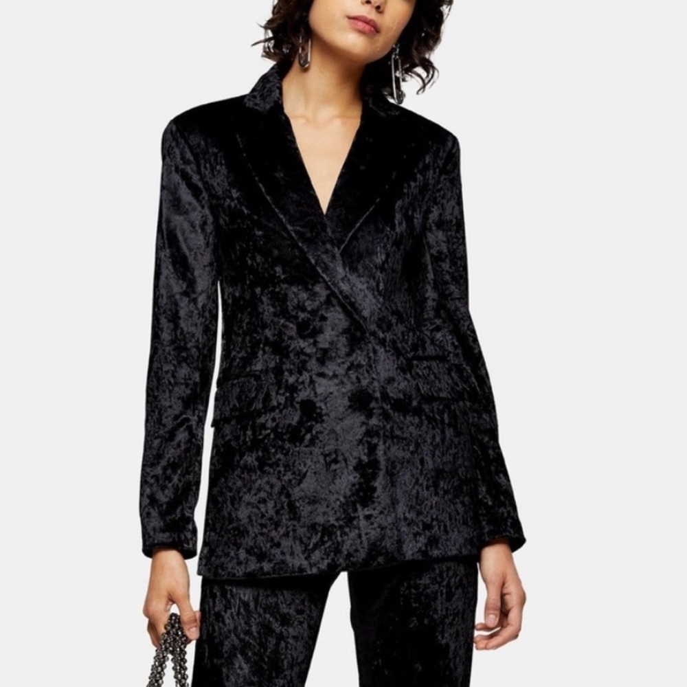 Topshop oversized crushed velvet blazer size 2
